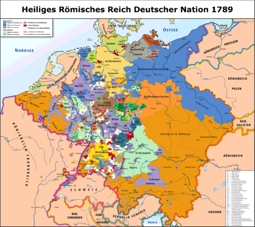 Karte des Heiligen Römischen Reiches Deutscher Nation von 1789 (groß)