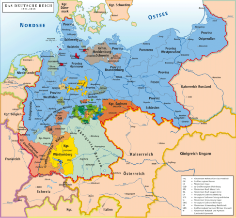 Karte des Deutschen Reiches von 1871